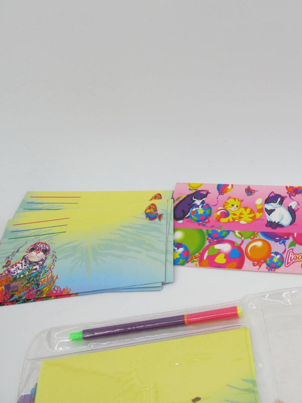 Vintage Lisa Frank Stationery Imaginationery Rainbow Reef Open WITH BONUS ALBUM